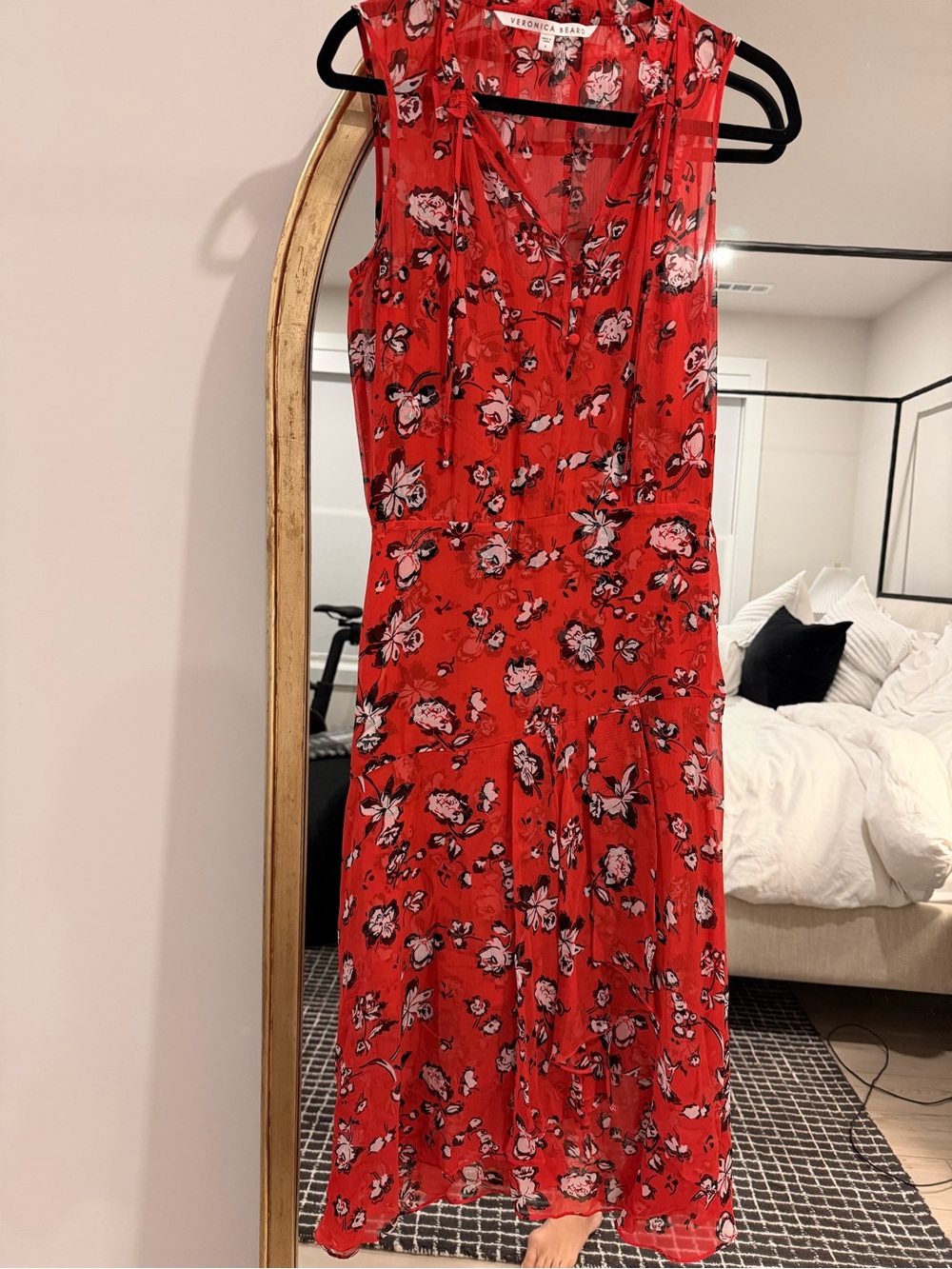Veronica Beard Red Floral Maxi Dress